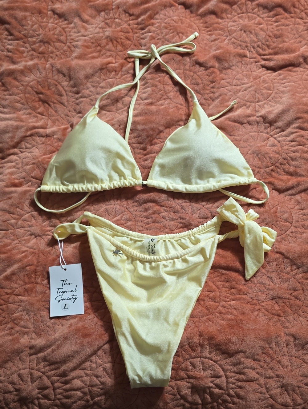 Lemon Tie-Side Triangle Bikini